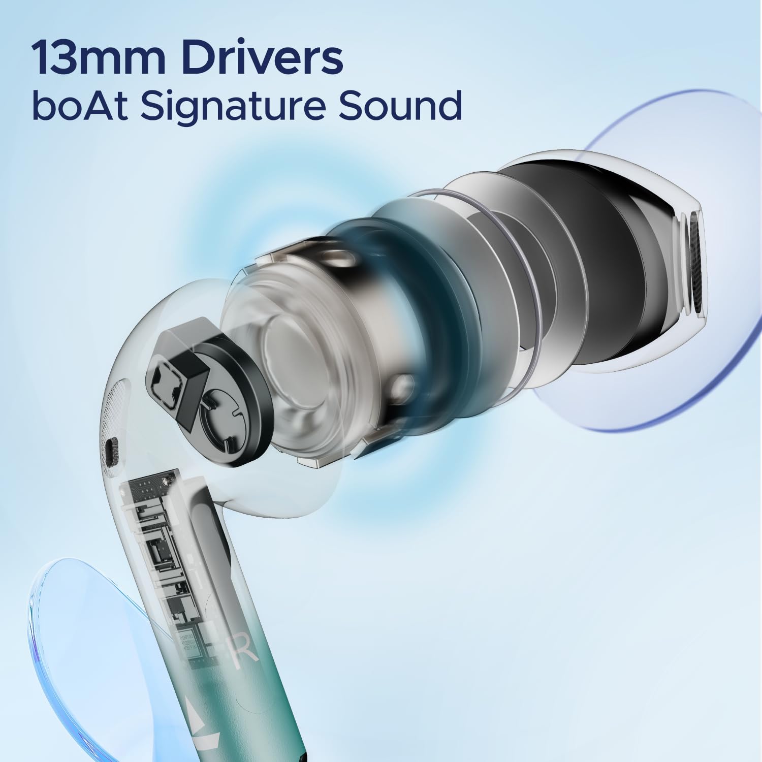 boAt Airdopes Joy, 35Hrs Battery, Fast Charge, IWP Tech, Low Latency, 2Mic ENx, Type-C Port, v5.3 Bluetooth Earbuds