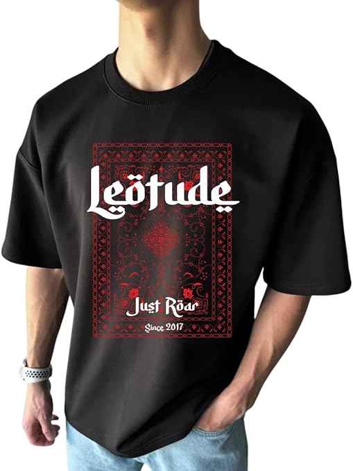 LEOTUDE Men's Cotton Oversized Men Tshirt