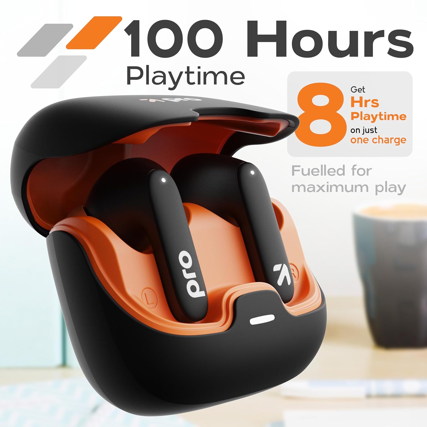 GOBOULT Z40 Pro with 100H Playtime, Zen Quad Mic ENC, 45ms Low Latency Gaming