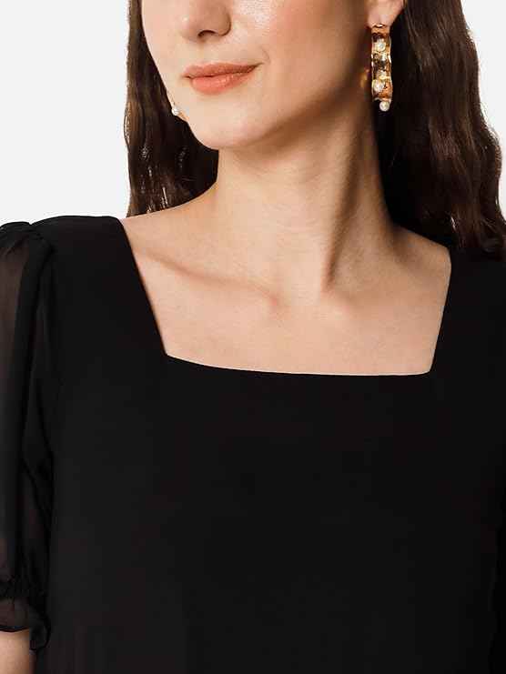 Femvy Designer Georgette Solid Gown for Women 761