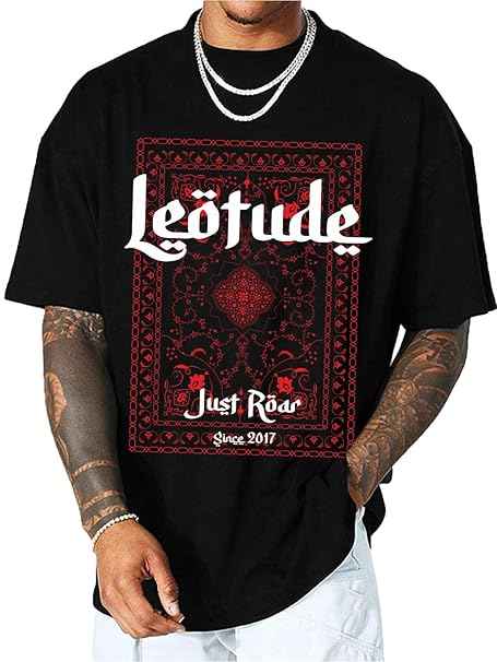 LEOTUDE Men's Cotton Oversized Men Tshirt