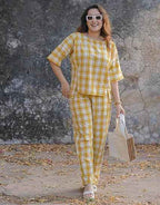 FABNEX Stylish Printed Cotton Blend Co Ord Set for Women || Casual & Festive Indo-Western Outfit (K 125-127)