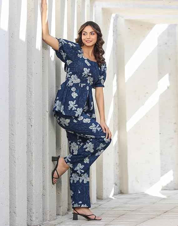 SIRIL Women's Co-ord Set Rayon Blend Top and Pant Set | Ethnic Co Ord Set | Printed Co-Ord Set for Women