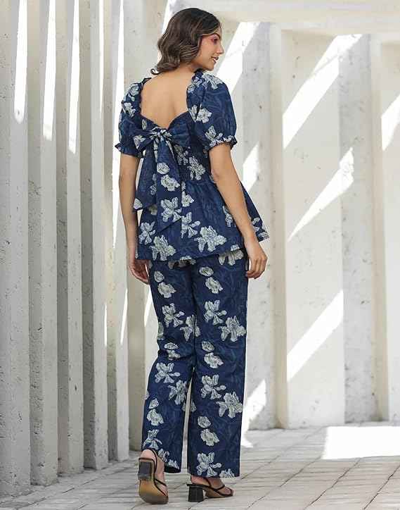 SIRIL Women's Co-ord Set Rayon Blend Top and Pant Set | Ethnic Co Ord Set | Printed Co-Ord Set for Women
