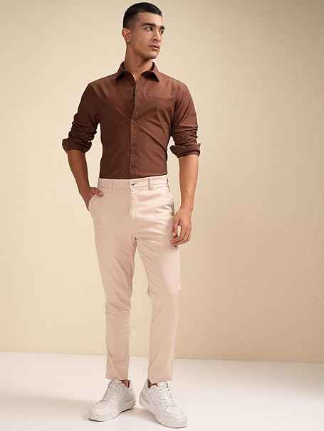 Highlander Men's Solid Slim Fit Shirt