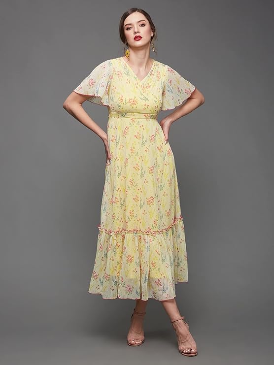 Miss Chase Women's V Neck Maxi Dress