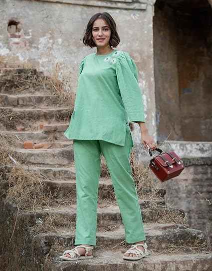 FABNEX Stylish Printed Cotton Blend Co Ord Set for Women || Casual & Festive Indo-Western Outfit (K 125-127)