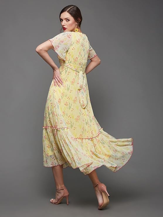 Miss Chase Women's V Neck Maxi Dress