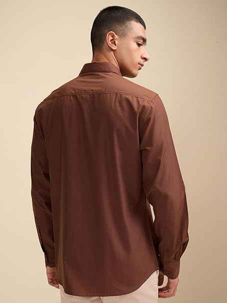 Highlander Men's Solid Slim Fit Shirt