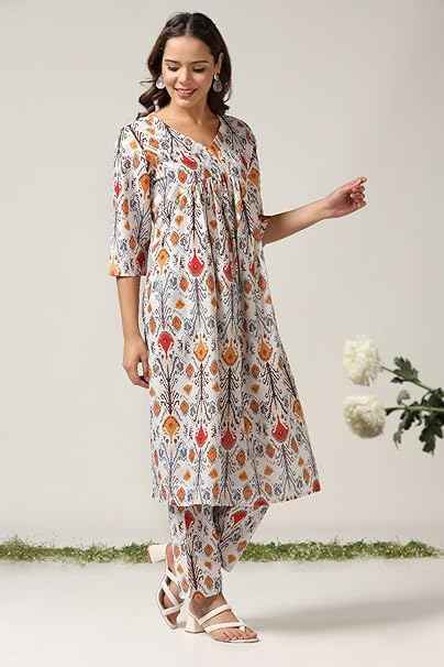 Women's Cotton Blend Kurta Set