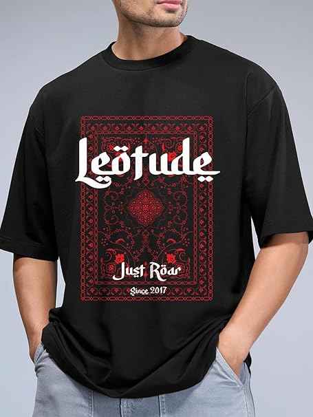 LEOTUDE Men's Cotton Oversized Men Tshirt