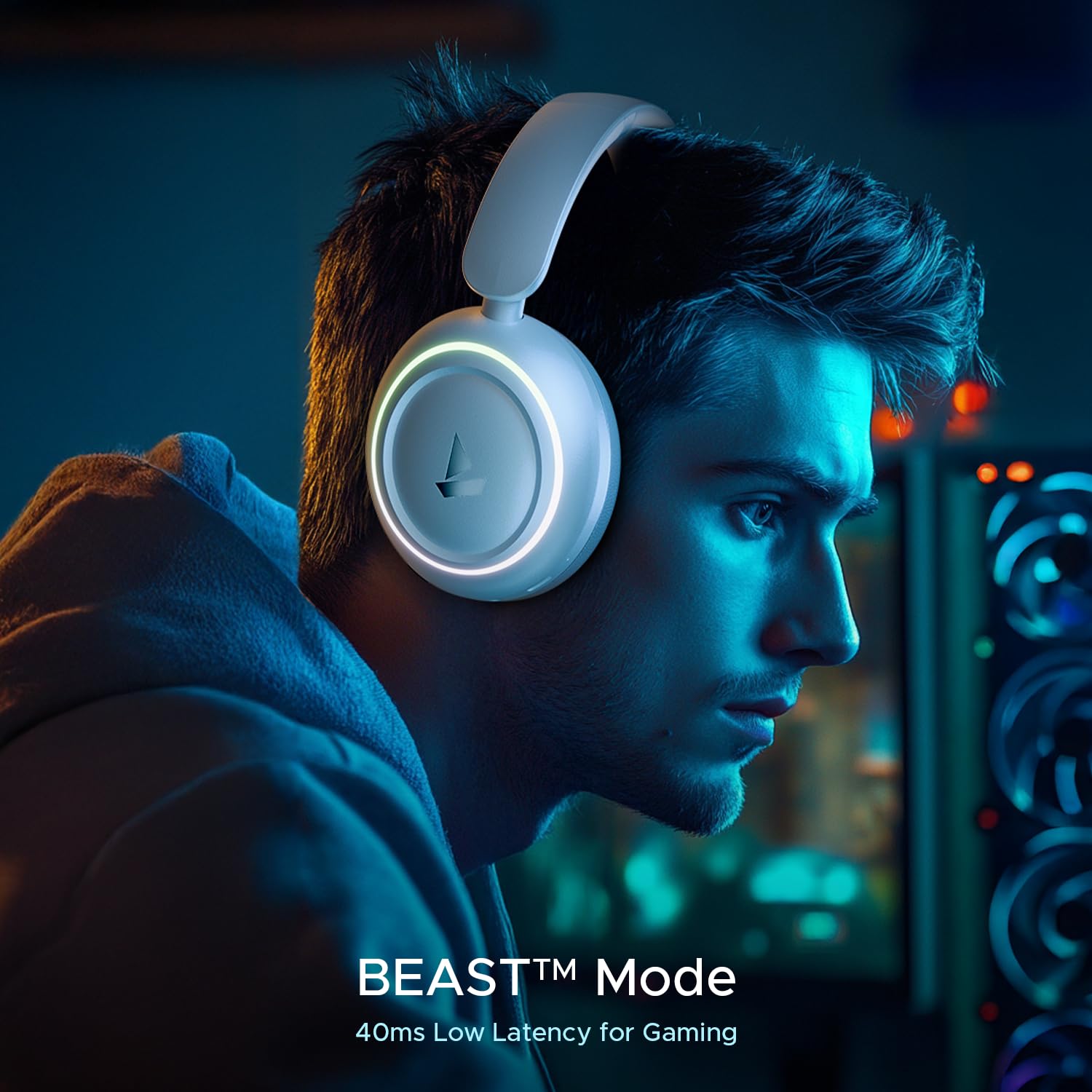 boAt Rockerz 480, RGB LEDs,6 Light Modes, 40mm Drivers,Beast Mode, 60H Battery