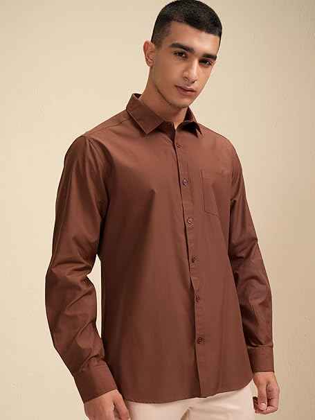 Highlander Men's Solid Slim Fit Shirt
