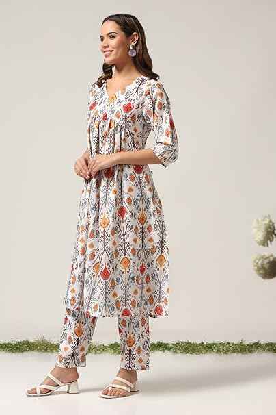 Women's Cotton Blend Kurta Set