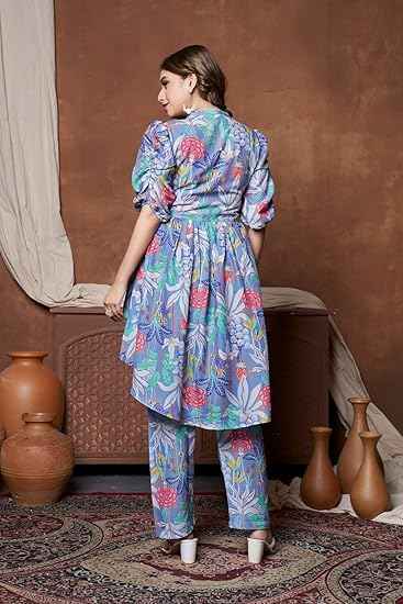 Leriya Fashion co ord Set for Women | Summer co ord Set for Women | Formal co ord Set for Women | Women co ord Set (Medium, Grey)