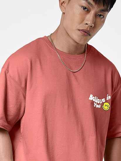 Oversize Loose Baggy Fit Drop Shoulder Stylish Half Sleeve T-Shirt for Men