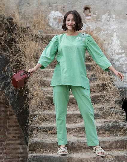 FABNEX Stylish Printed Cotton Blend Co Ord Set for Women || Casual & Festive Indo-Western Outfit (K 125-127)