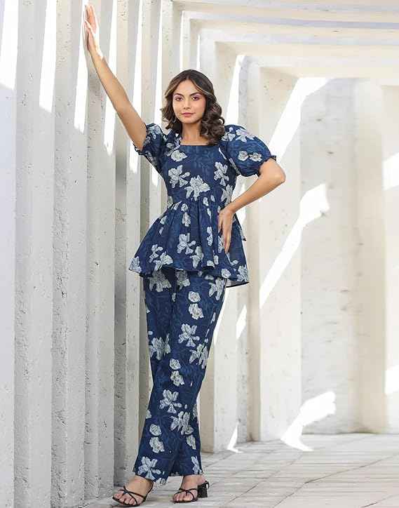 SIRIL Women's Co-ord Set Rayon Blend Top and Pant Set | Ethnic Co Ord Set | Printed Co-Ord Set for Women
