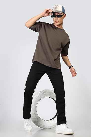 Mens Solid Dotted Unique Design Oversized Tshirt for Men