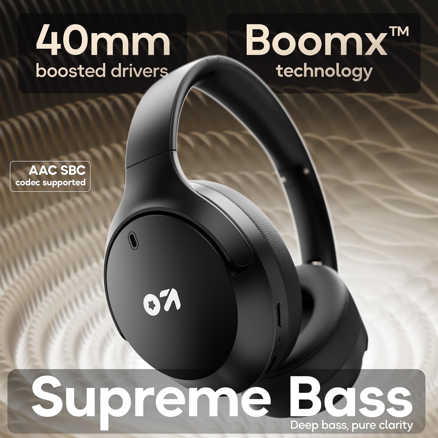 GOBOULT Made in India Q Over Ear Bluetooth Headphones with 70H Playtime