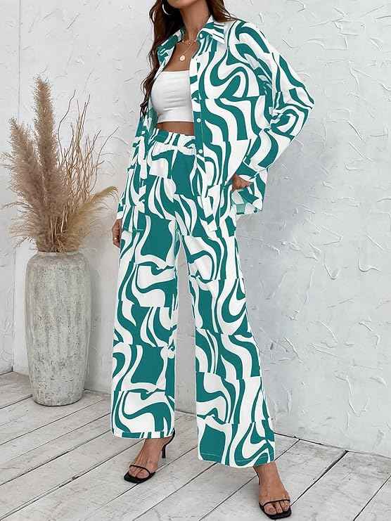 Leriya Fashion Ethnic Co Ord Set || Frenchy Striped & Geo Print Co-Ord Set for Women