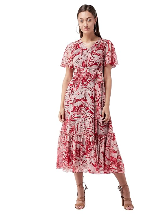 Miss Chase Women's V Neck Maxi Dress