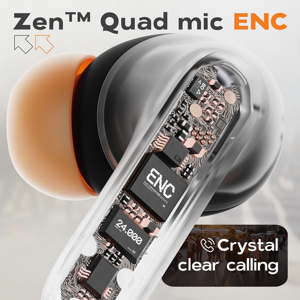 GOBOULT Z40 Pro with 100H Playtime, Zen Quad Mic ENC, 45ms Low Latency Gaming