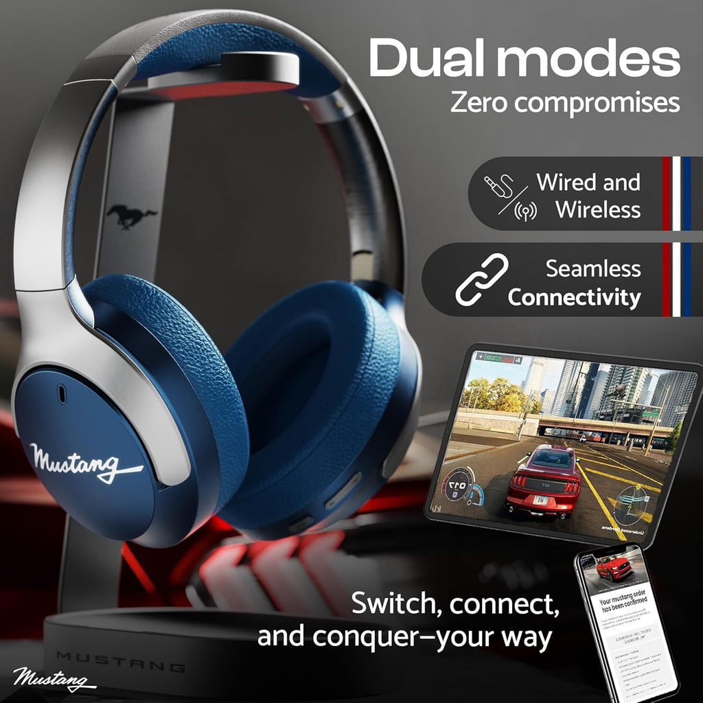 GOBOULT X Mustang Q Over Ear Bluetooth Headphones with 70H Playtime
