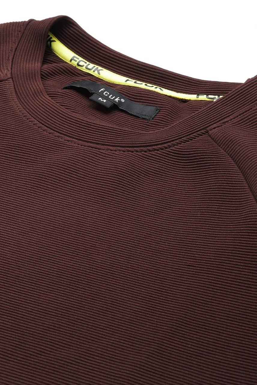 Men Textured Solid Oversized T-shirt