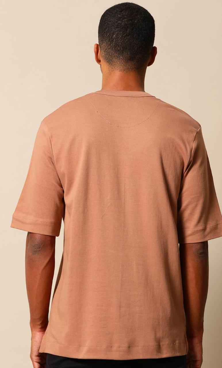 Men Peach-Coloured Pure Cotton Oversized T-shirt
