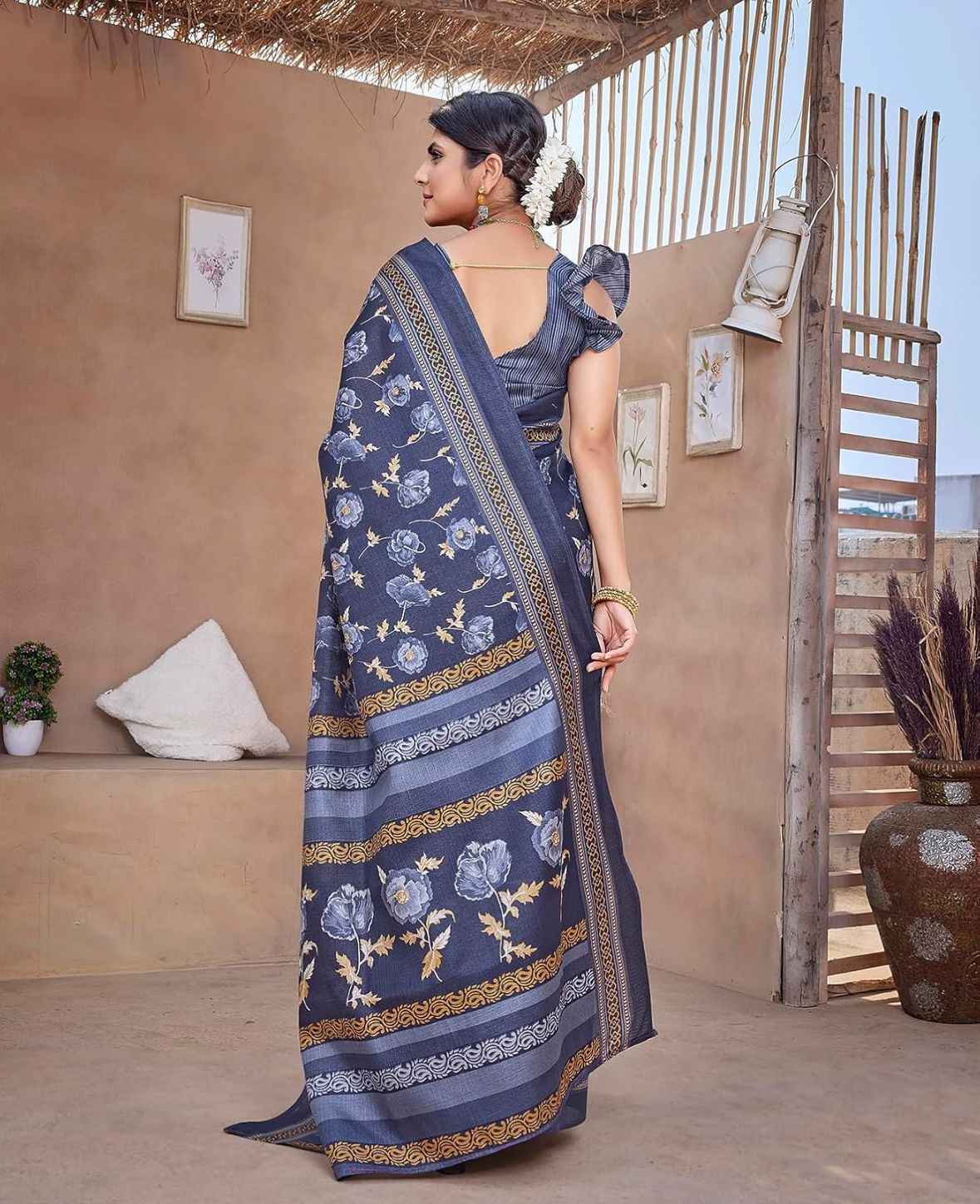 Women's Printed Trendy Art Silk Saree with Blouse Material