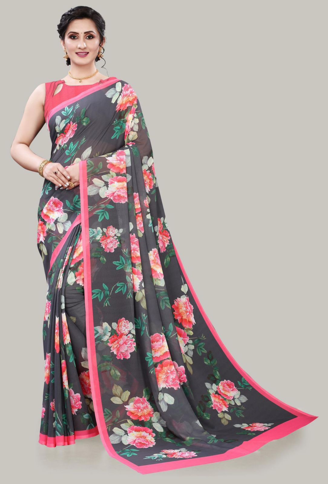 Floral Print Daily Wear Georgette Saree