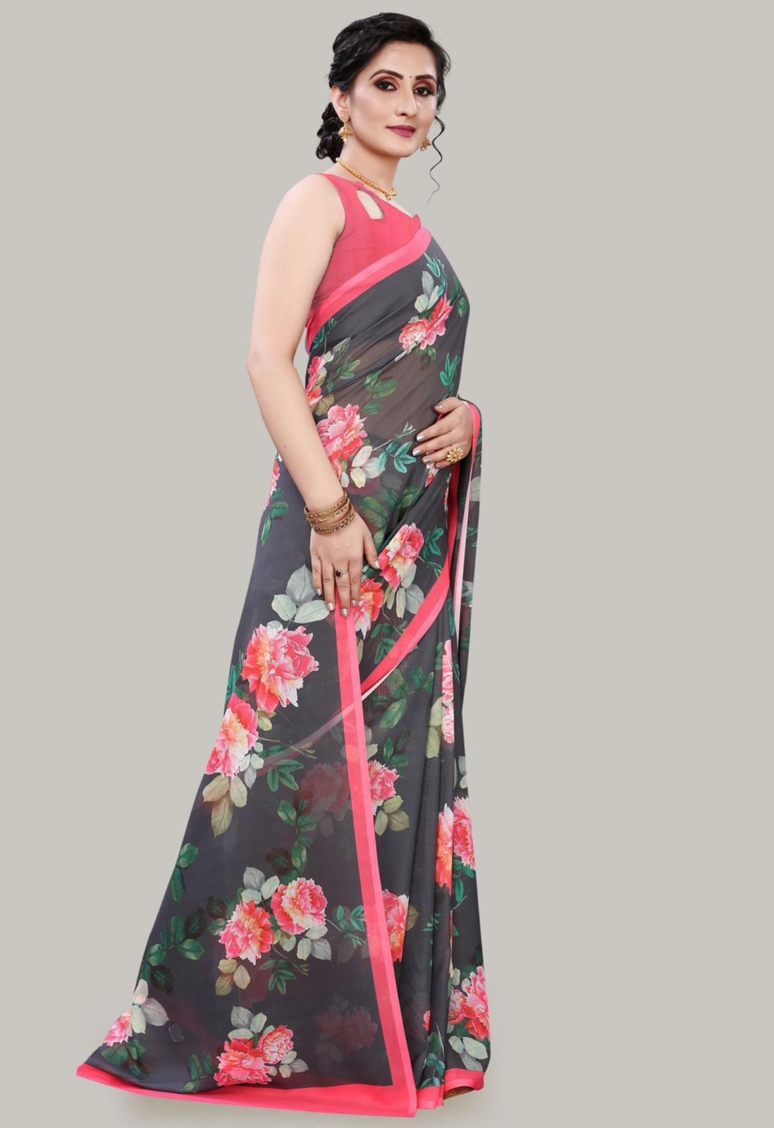 Floral Print Daily Wear Georgette Saree