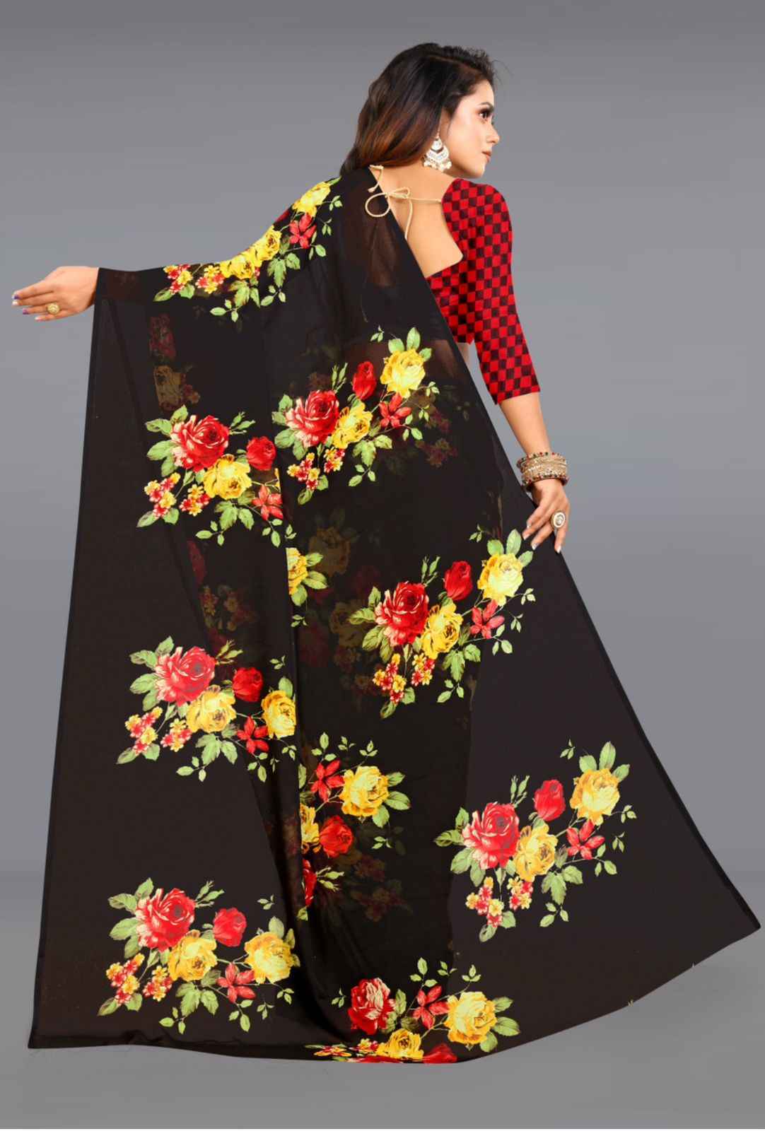 Floral Print Daily Wear Georgette Saree