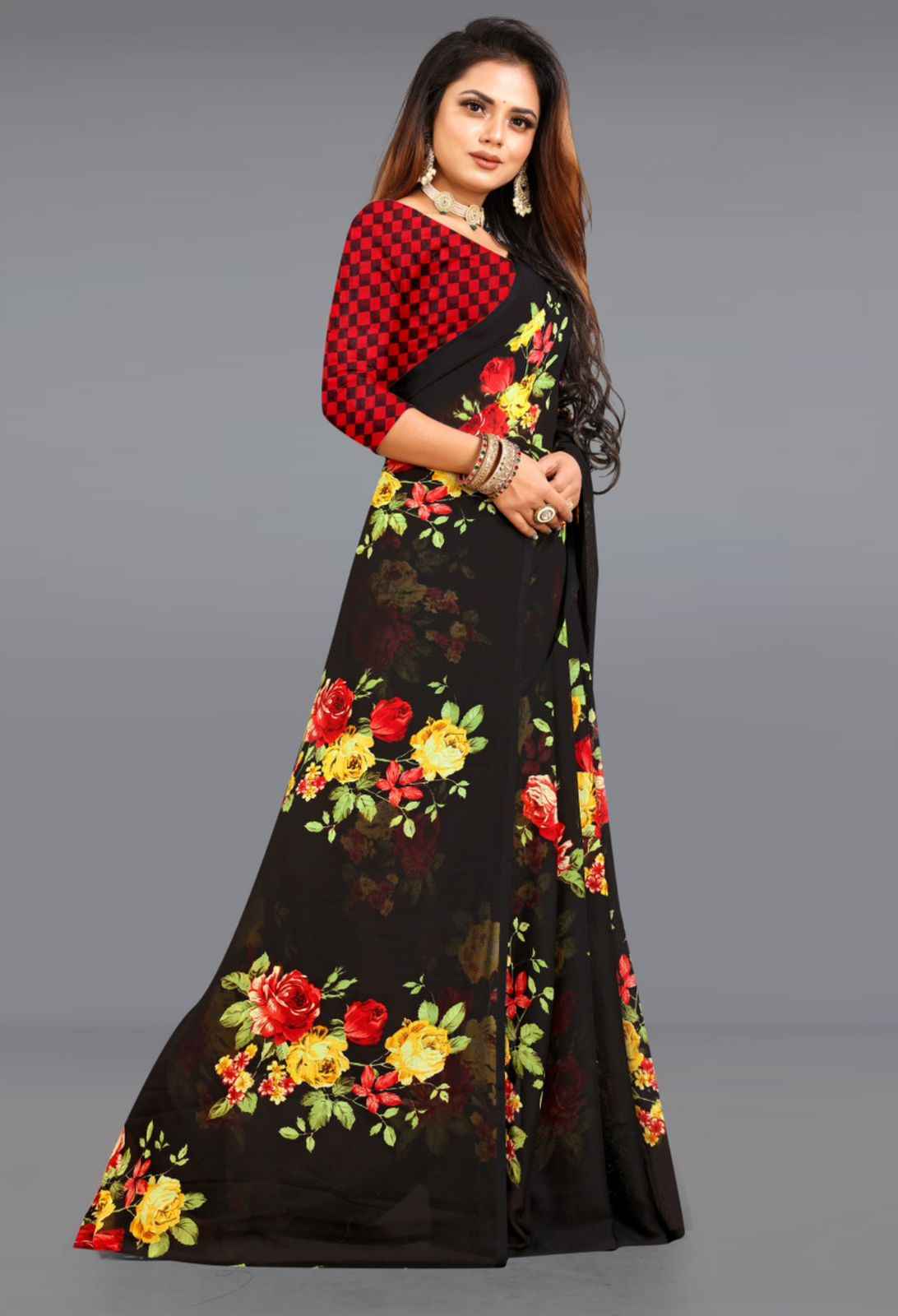 Floral Print Daily Wear Georgette Saree