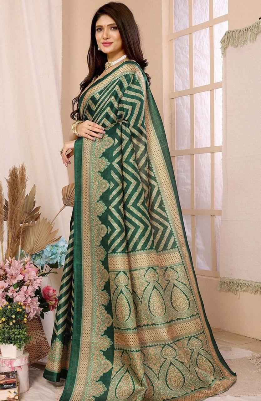 Printed Saree with Unstitched Blouse Piece