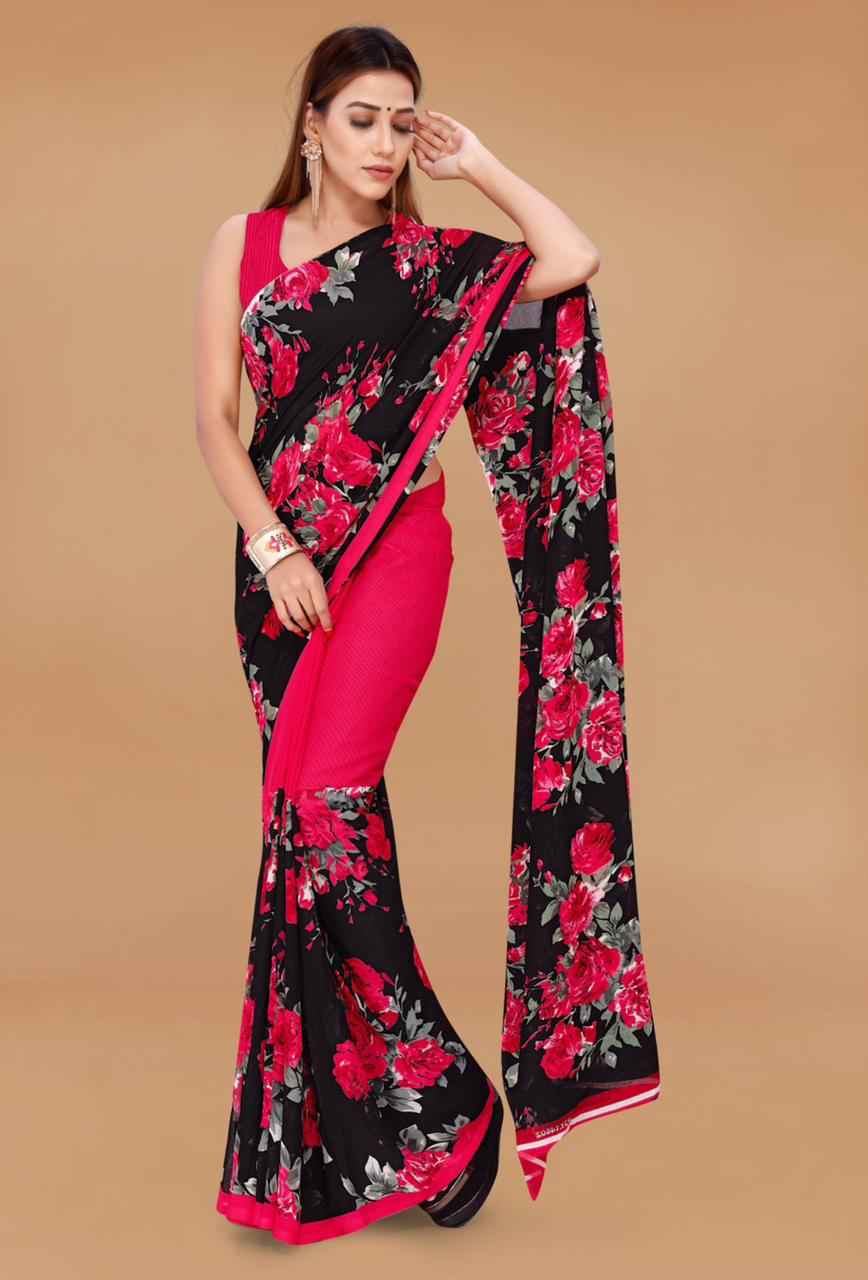 Floral Print Daily Wear Georgette Saree