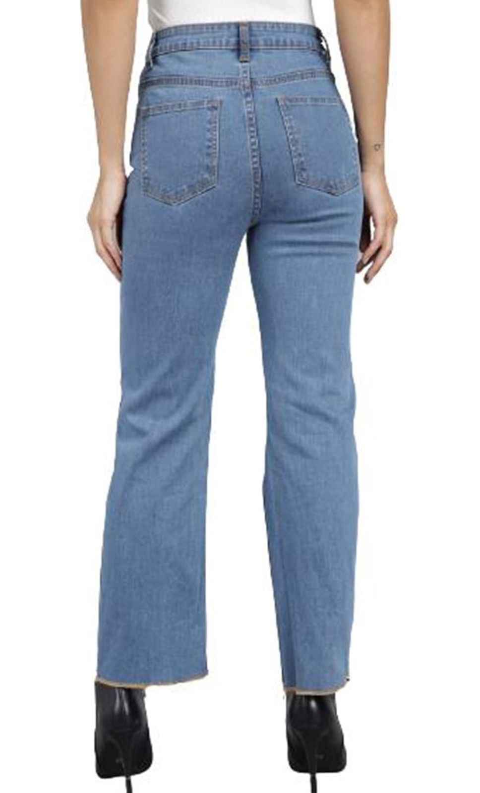 Women's High Rise Flared Fit Cotton Lycra Jeans
