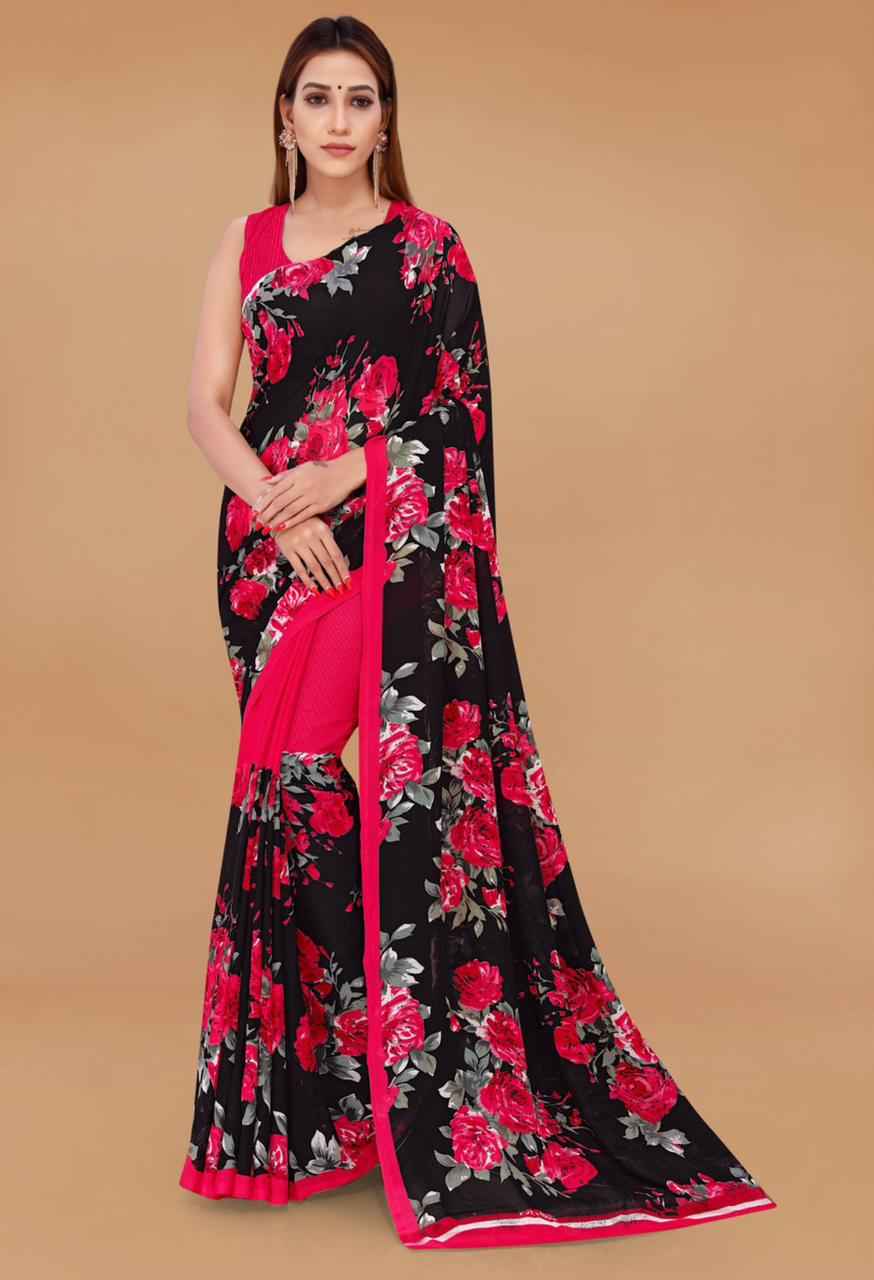 Floral Print Daily Wear Georgette Saree