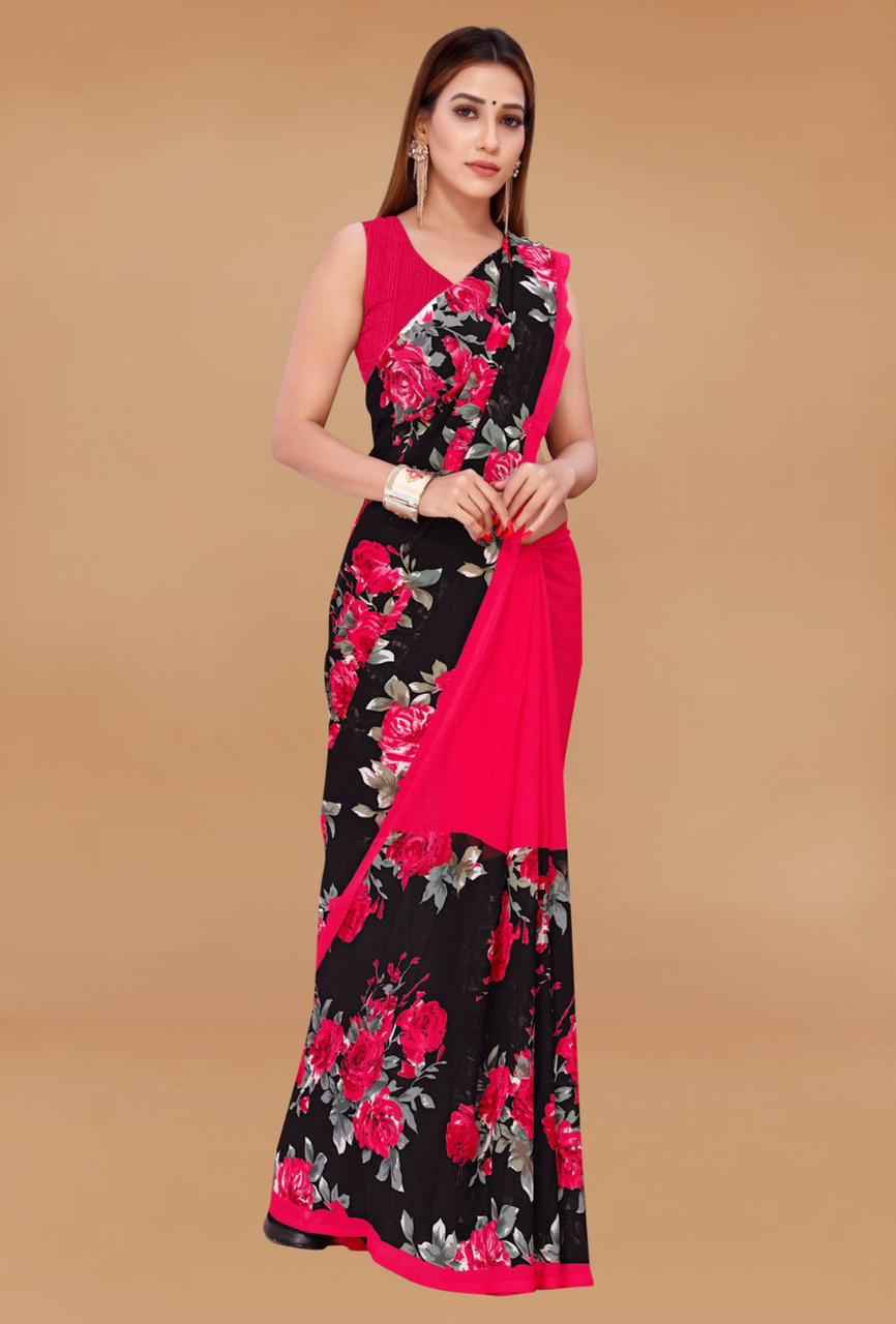 Floral Print Daily Wear Georgette Saree