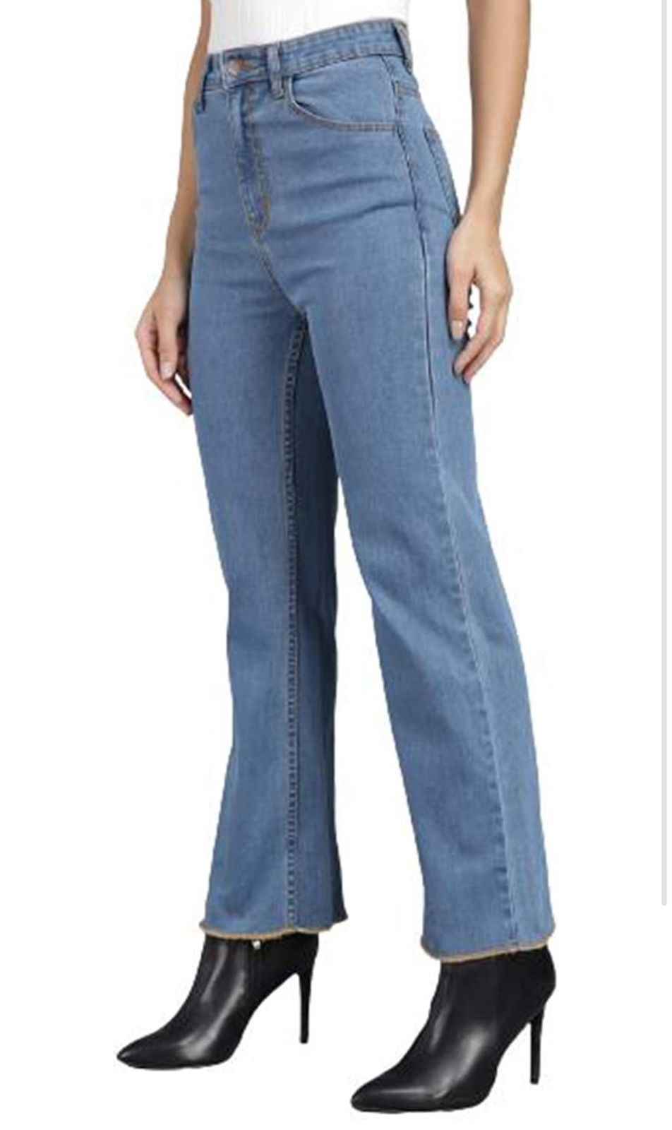Women's High Rise Flared Fit Cotton Lycra Jeans
