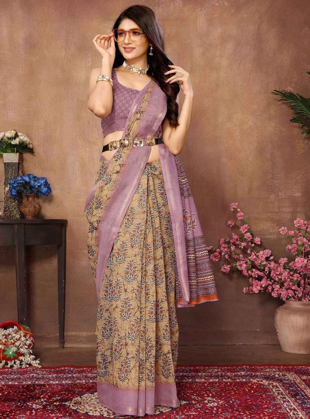 Ethnic Motifs Printed Saree