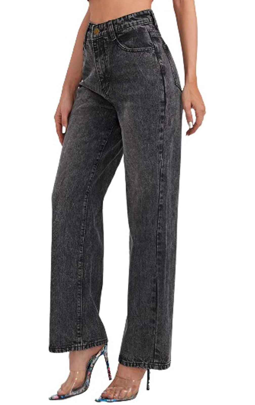 Women High Rise Cotton Lycra Blend Ankle Length Jeans Black