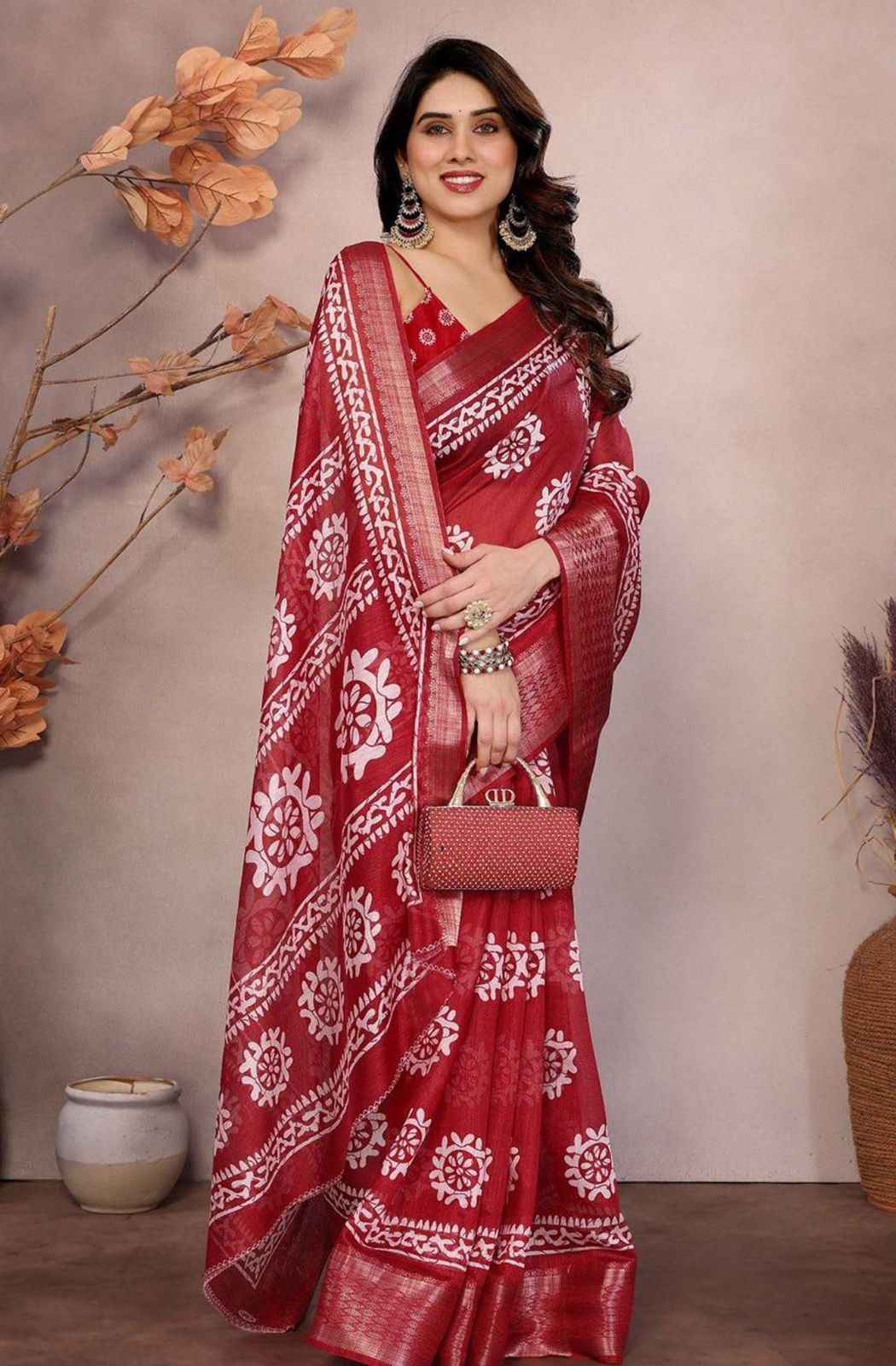 Ethnic Motifs Zari Saree