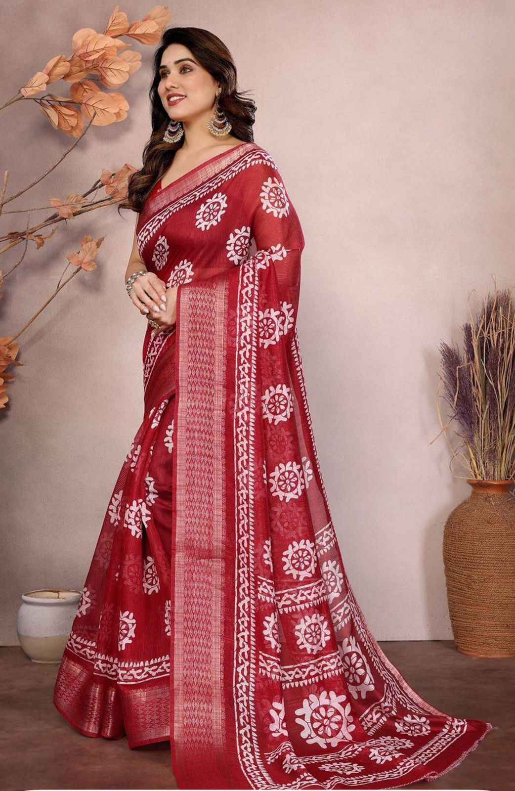 Ethnic Motifs Zari Saree