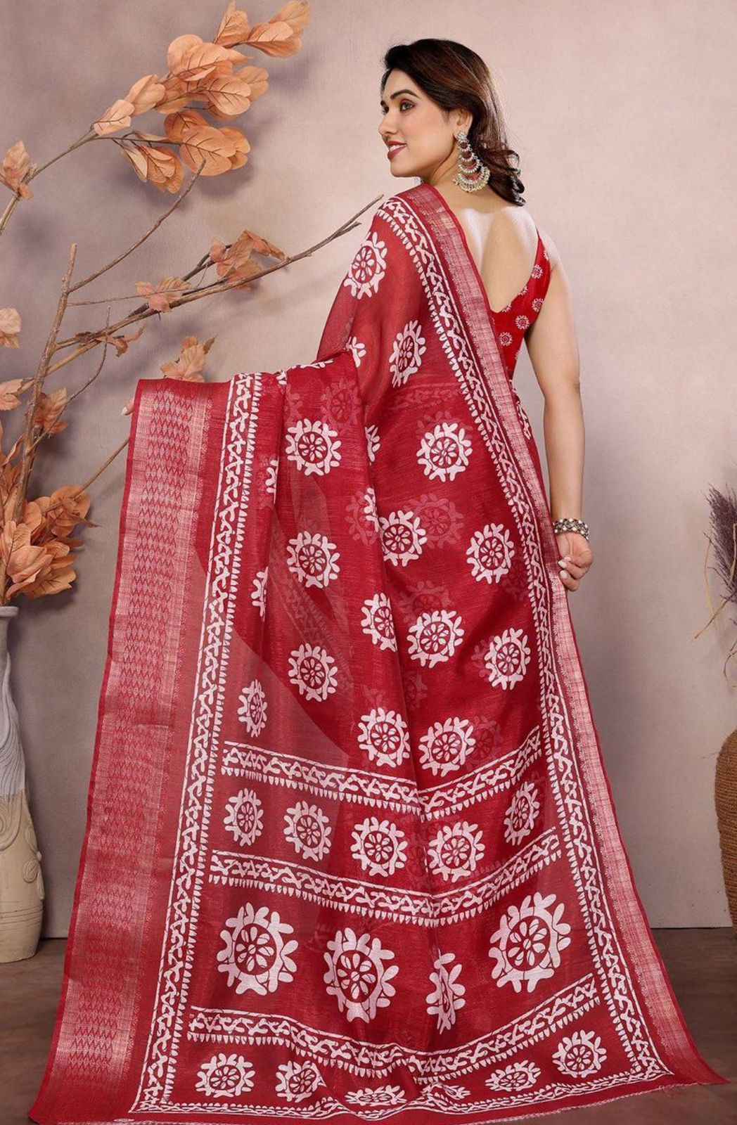 Ethnic Motifs Zari Saree