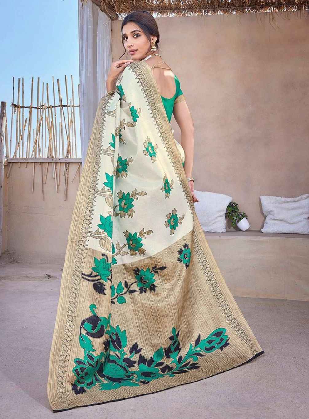 Floral Art Silk Saree