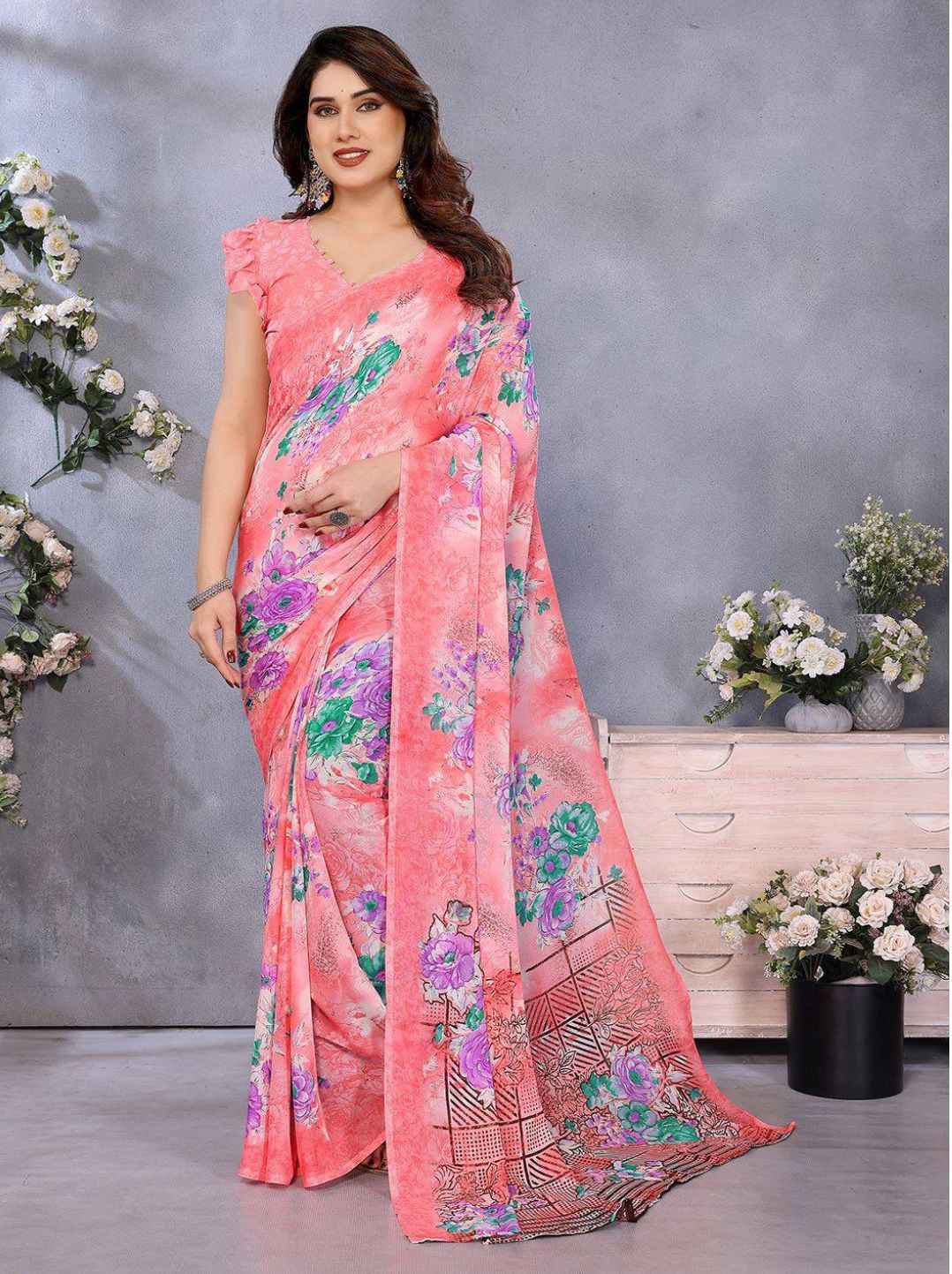 Floral Printed Saree