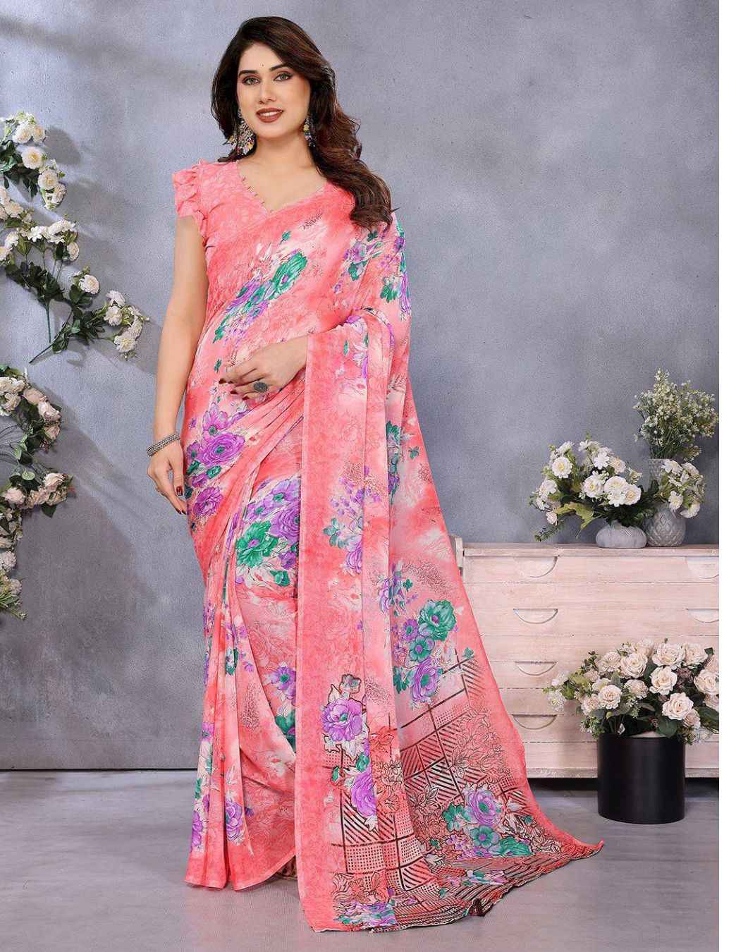 Floral Printed Saree