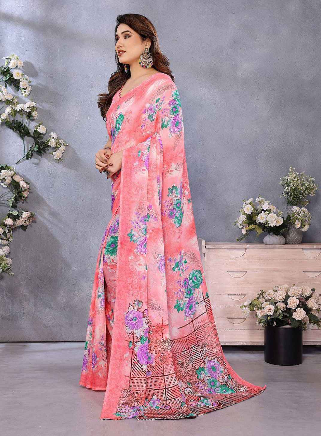 Floral Printed Saree